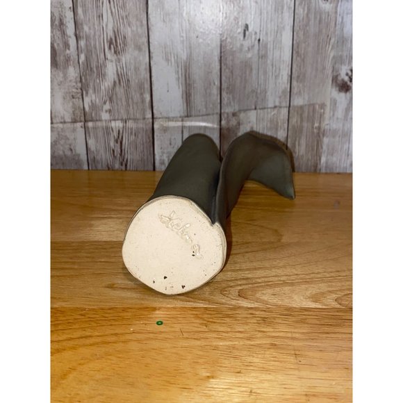 Original Gray Artisan Sculptural Art Design Vase Signed Helena - Picture 7 of 8